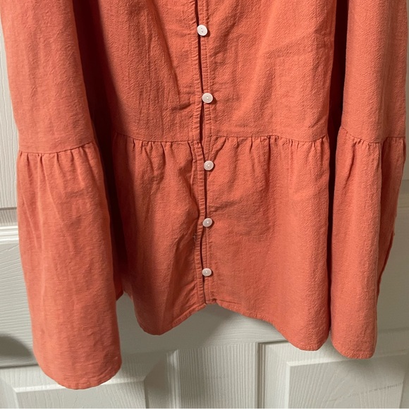 NWT UNIVERSAL THREADS Apricot Orange Flutter Sleeve Button Down Dress Size XXL - Picture 3 of 9
